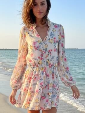 Yumi Kim Anthropologie Class NWT Class Act Dress Mulberry Ivory Floral SZ Small
